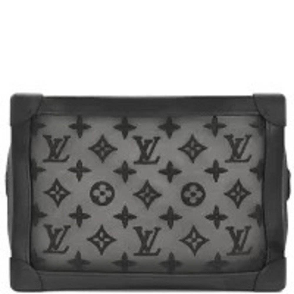 Louis Vuitton Soft Trunk Shoulder Bag Monogram Mesh Black